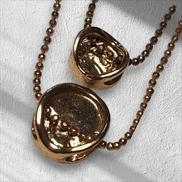 DOUBLE STRAND PENDENT NECKLACE WITH DIAMONDS - Picture 4 of 5